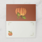 Thanksgiving Pompoen in Hoek Tent Plaats Kaarten Plaatskaartje (Buitenkant ongevouwen)