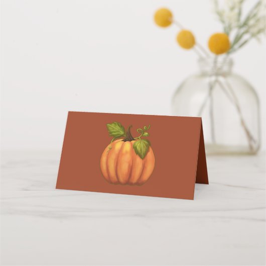 Thanksgiving Pompoen in Hoek Tent Plaats Kaarten Plaatskaartje (Achterkant)