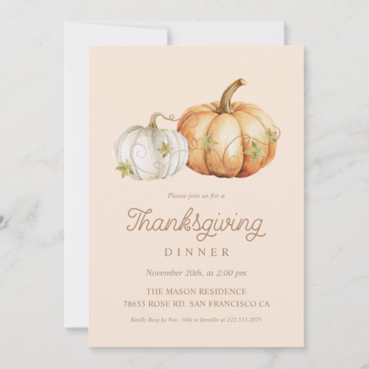 Thanksgiving pompoen kaart (Voorkant)