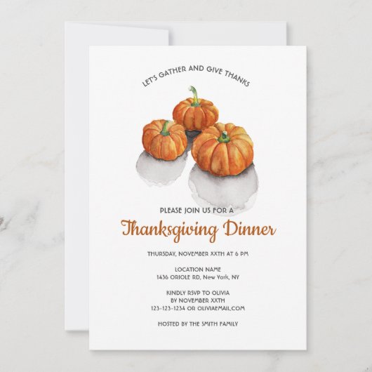 Thanksgiving pompoen kaart (Voorkant)