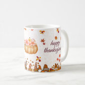Thanksgiving Pompoen Kabouter Banner Koffiemok (Voorkant rechts)