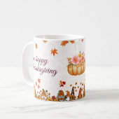 Thanksgiving Pompoen Kabouter Banner Koffiemok (Voorkant links)