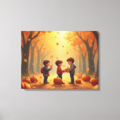 Thanksgiving pompoen kinderen canvas afdruk (Voorkant)