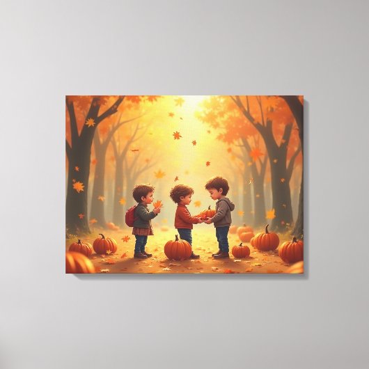 Thanksgiving pompoen kinderen canvas afdruk (Voorkant)