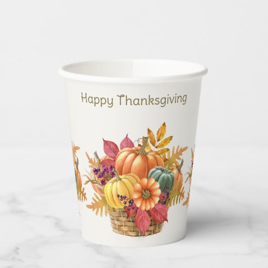 Thanksgiving pompoen mand papier kopjes papieren bekers (Links)