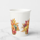 Thanksgiving pompoen mand papier kopjes papieren bekers (Rechts)