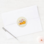 Thanksgiving pompoen met dankbare woordkunst ronde sticker (Envelop)