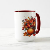 Thanksgiving-Pompoen met Fall bladeren- Mok (Voorkant rechts)