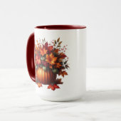 Thanksgiving-Pompoen met Fall bladeren- Mok (Voorkant links)
