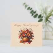 Thanksgiving-Pompoen met Fall Leaves- Briefkaart (Staand voorkant)