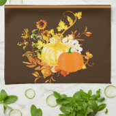 Thanksgiving pompoen met herfst Leaves Holiday Theedoek (Gevouwen)