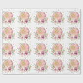 Thanksgiving Pompoen met roze en glitter details Cadeaupapier (Vlak)