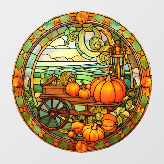 Thanksgiving Pompoen Oogst Faux Glas in lood Raamsticker (Vel)