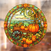 Thanksgiving Pompoen Oogst Faux Glas in lood Raamsticker (Vel 2)