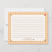 Thanksgiving Pompoen Oogst Gingham Receptkaart (Achterkant)