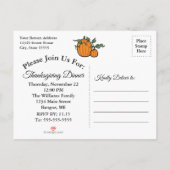 Thanksgiving Pompoen Oogst Save the Date Uitnodiging Briefkaart (Achterkant)