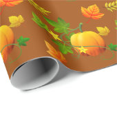 Thanksgiving pompoen op bruin cadeaupapier (Rol Hoek)