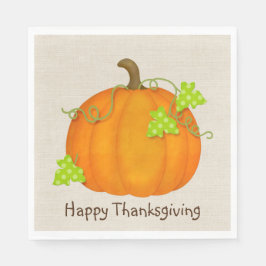Thanksgiving Pompoen op Jute Servet