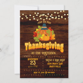 Thanksgiving pompoen pelgrim lichten kaart