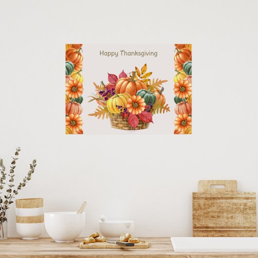 Thanksgiving pompoen Poster (Keuken)