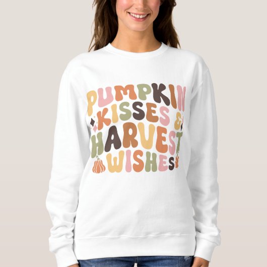 Thanksgiving pompoen retro groovy trui (Voorkant)