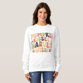 Thanksgiving pompoen retro groovy trui (Voorkant volledig)