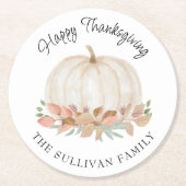 Thanksgiving pompoen ronde kartonnen onderzetter (Voorkant)
