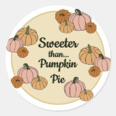 Thanksgiving pompoen ronde sticker (Voorkant)