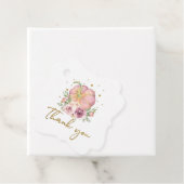 Thanksgiving Pompoen Roze Goud Dank u Bedankjes Labels (In situ)