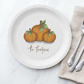 Thanksgiving pompoen rustiek gepersonaliseerd papieren bordje