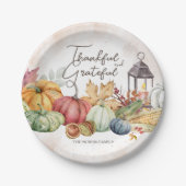 Thanksgiving pompoen rustieke herfst papier Borden Papieren Bordje (Voorkant)