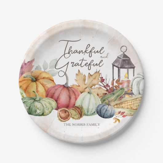 Thanksgiving pompoen rustieke herfst papier Borden Papieren Bordje (Voorkant)