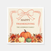 Thanksgiving pompoen sinaasappel bloemen boog hand servet (Voorkant)