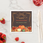Thanksgiving pompoen sinaasappel boog met de hand  servet (Insitu)