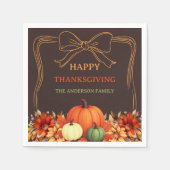 Thanksgiving pompoen sinaasappel boog met de hand  servet (Voorkant)