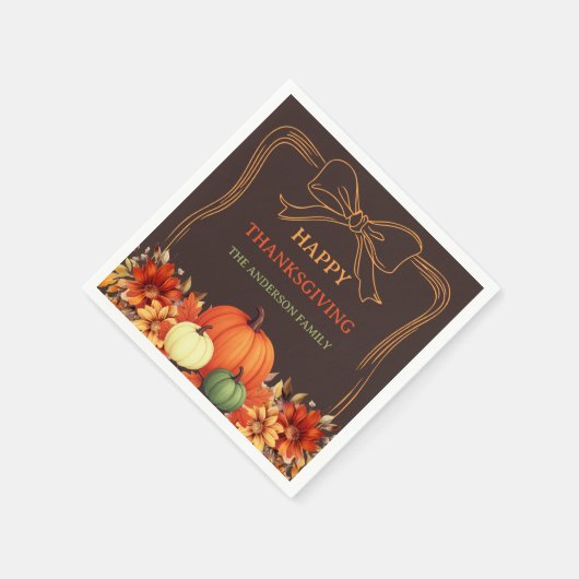 Thanksgiving pompoen sinaasappel boog met de hand  servet (Hoek)