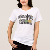 Thanksgiving Pompoen Spice Jesus Christ Herfst Tri-Blend Shirt (Voorkant)