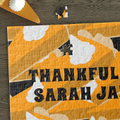 Thanksgiving pompoen taart dankbare legpuzzel