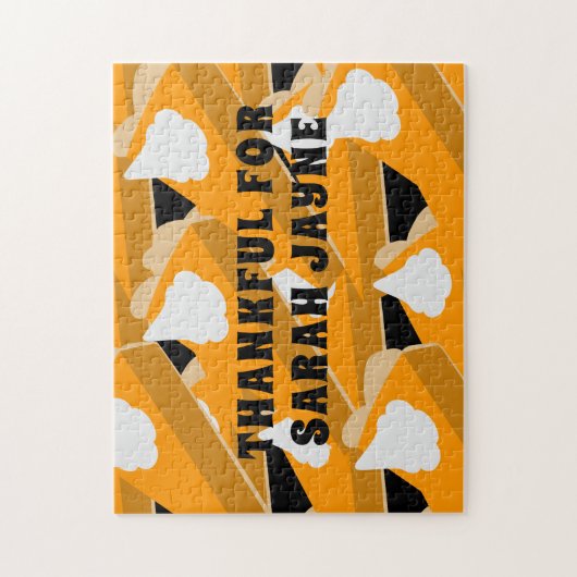 Thanksgiving pompoen taart dankbare legpuzzel (Verticaal)