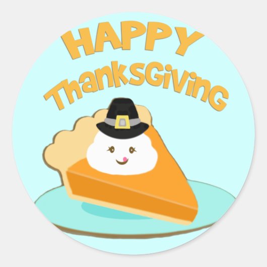 Thanksgiving pompoen taart pelgrim Stickers (Voorkant)