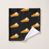 Thanksgiving pompoen taartpatroon monogram zwart bad handdoek (Wasdoekje)