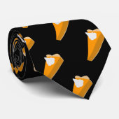 Thanksgiving pompoen taartpatroon zwart en Sinaasa Stropdas (Opgerold)