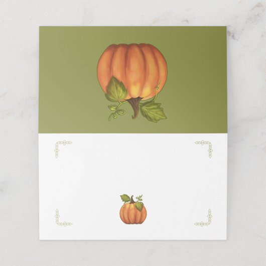 Thanksgiving Pompoen Tent Place Cards Plaatskaartje (Buitenkant ongevouwen)