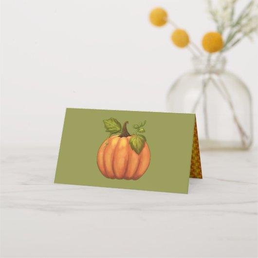 Thanksgiving Pompoen Tent Place Cards Plaatskaartje (Achterkant)