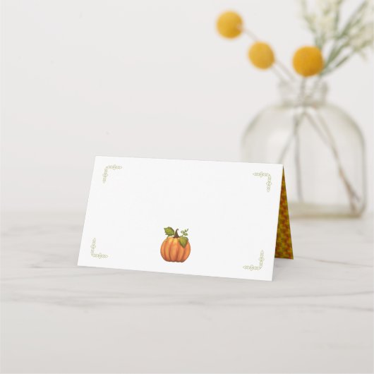 Thanksgiving Pompoen Tent Place Cards Plaatskaartje (Voorkant)