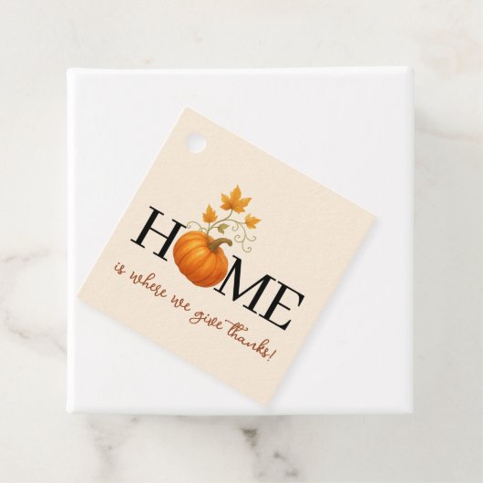 Thanksgiving Pompoen Thuis is waar we dankbaar voo Bedankjes Labels (In situ)