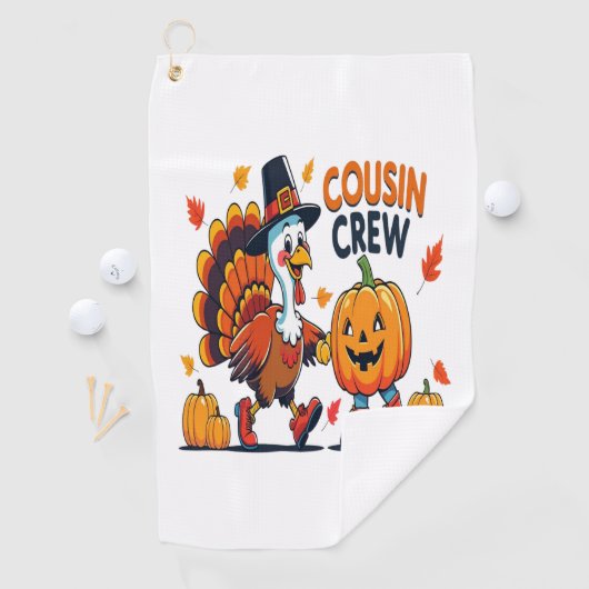 Thanksgiving pompoen van neef en neef golfhanddoek (Insitu)