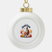 Thanksgiving pompoen van neef en neef keramische bal ornament (Voorkant)