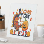 Thanksgiving pompoen van neef en neef reclamebord met voetstuk (Insitu)