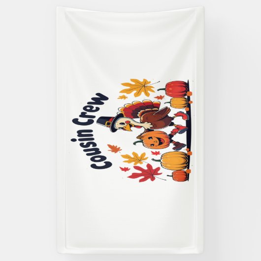 Thanksgiving pompoen van neef en neef spandoek (Verticaal)